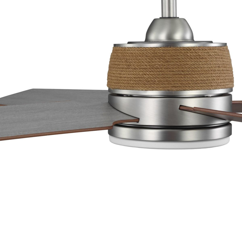 Shaffer II 56'' Ceiling Fan with LED Lights, Antique Nickel/Toasted Oak