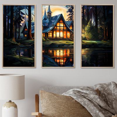 «Lake House Garden Gateway», art mural sur toile tendue avec paysage