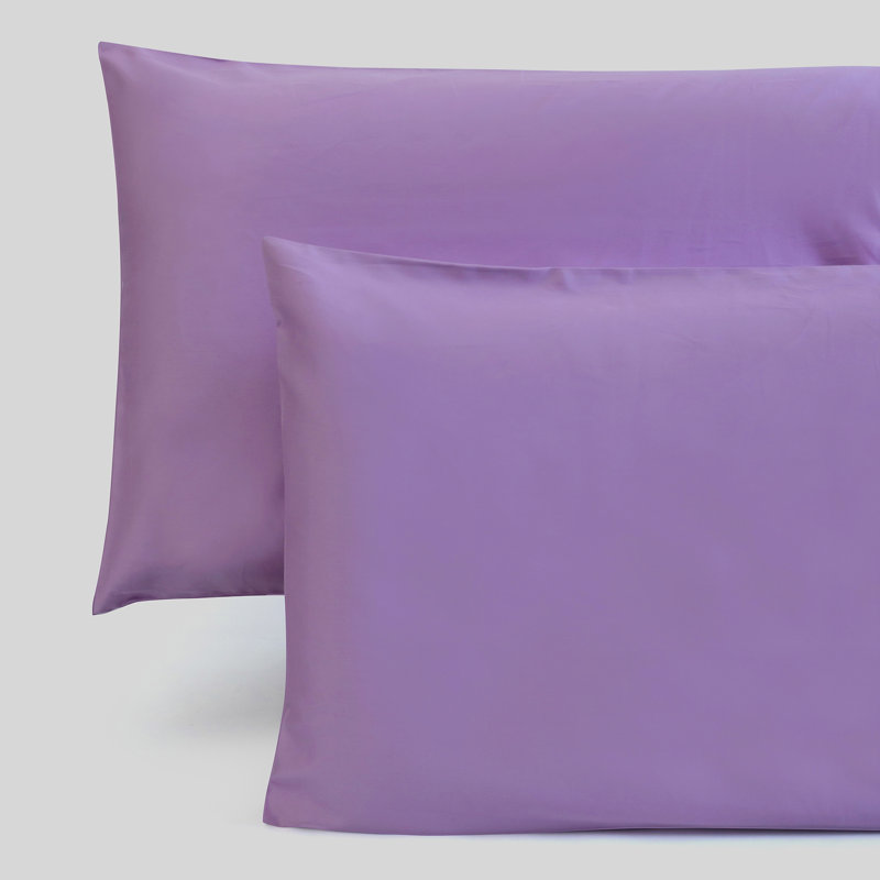 Sateen 400 Thread Count Organic 100% Cotton Pillowcase, Lilac, Split King