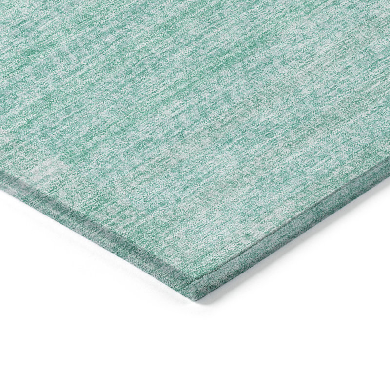 Tapis bleu sarcelle lavable à rayures 8 pi x 10 pi bleu sarcelle et ivoire