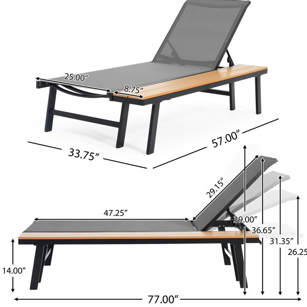 Table With Splinters Hokku Designs Chaise Lounge With Splinter - Wood Grain Side Table ...