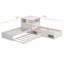 Lit plateforme simple en L avec armoires de rangement, bureau, lit gigogne et lumière DEL-1053269610