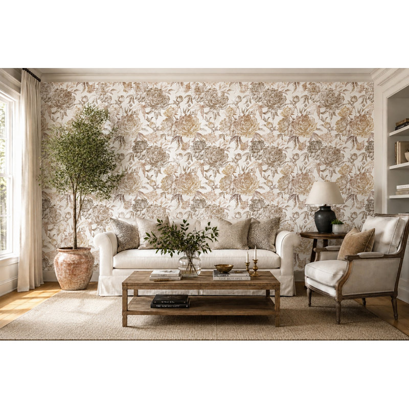 Rouleau de papier peint auto-adhésif L 10 pi x l 24 po Blossom Peony