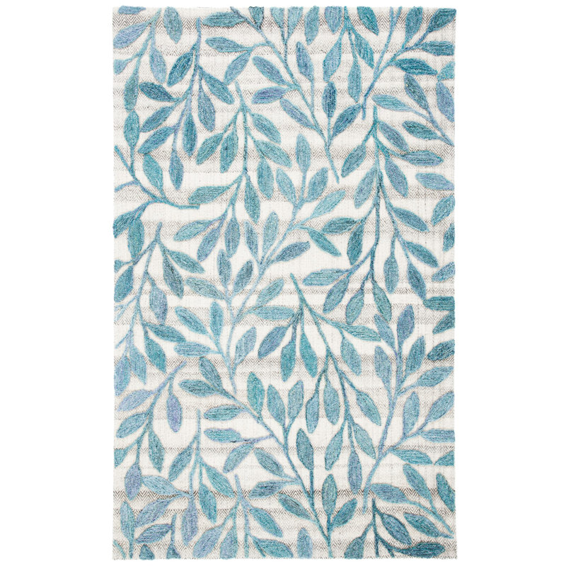 Blakesburg Hand Tufted Performance Floral Rug, Rectangle 4' x 6'
