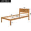 Twin Platform Bed With Headboard, Unbreakable Wood Slat Support, No Box Spring, Oak Long-Wearing-110761785