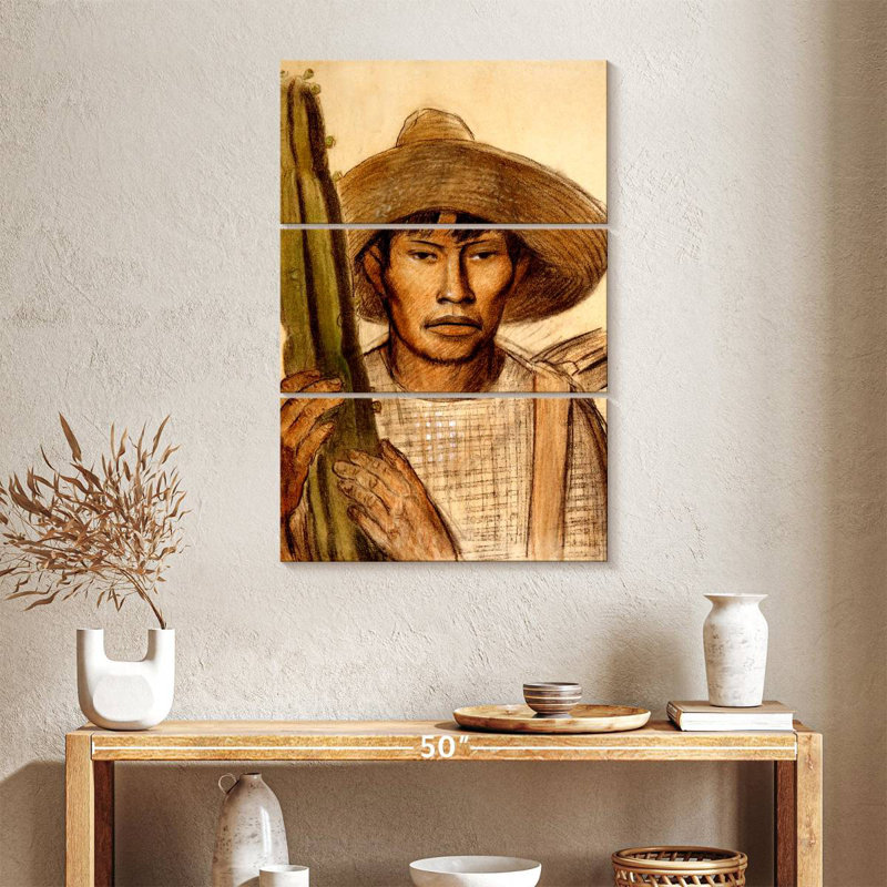 Leisha Mexican Boy With Cactus, 38" H x 24" W