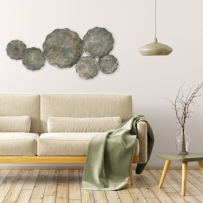 Abstract Gold Metal Wall Sculpture, 35.5"