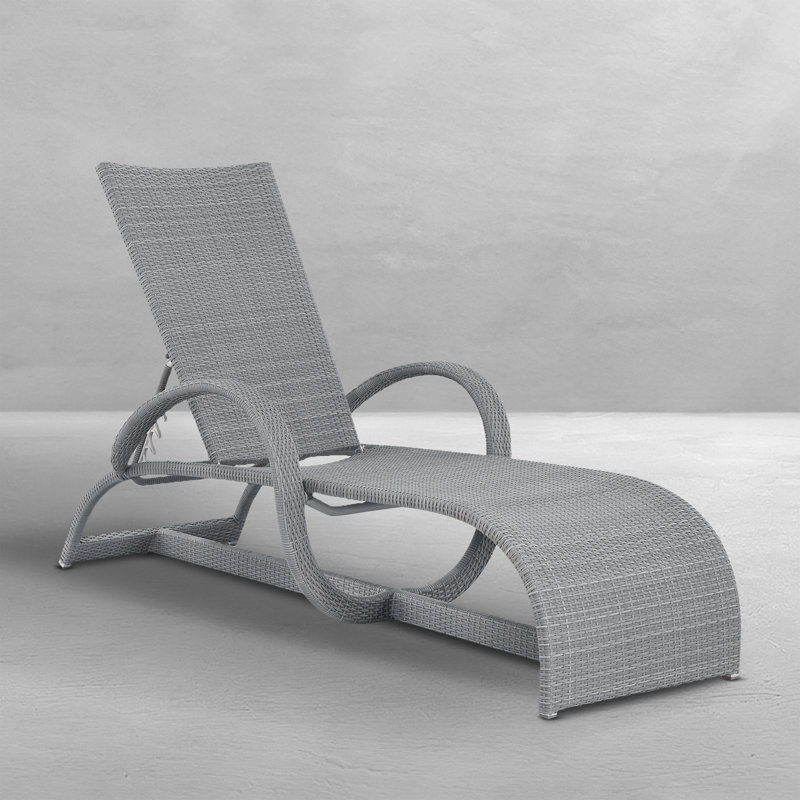 Halo N-Dura Resin Wicker Outdoor Chaise Lounge, Halo #24 Oyster