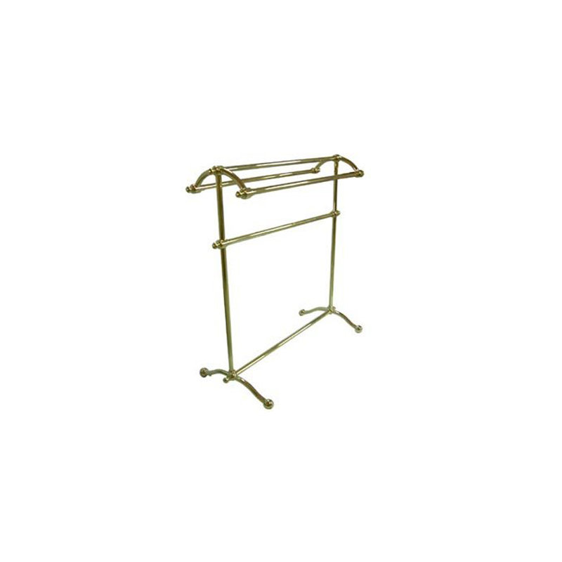 Vintage Free Standing Towel Stand, Polished Brass