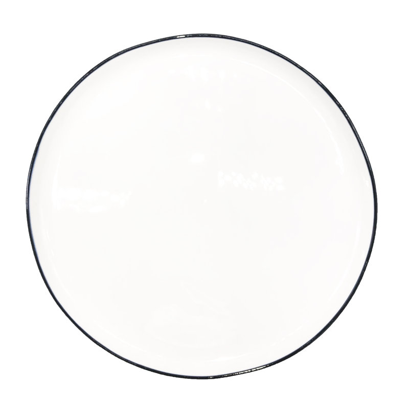 Canvas Home Abbesses Colored Rim Porcelain Dinner Plate, Black