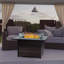 Foyer d'extérieur 44 po avec foyer au gaz propane de 50 000 BTU avec couvercle en verre et base en osier de protection contre le vent pour jardin, patio, cour