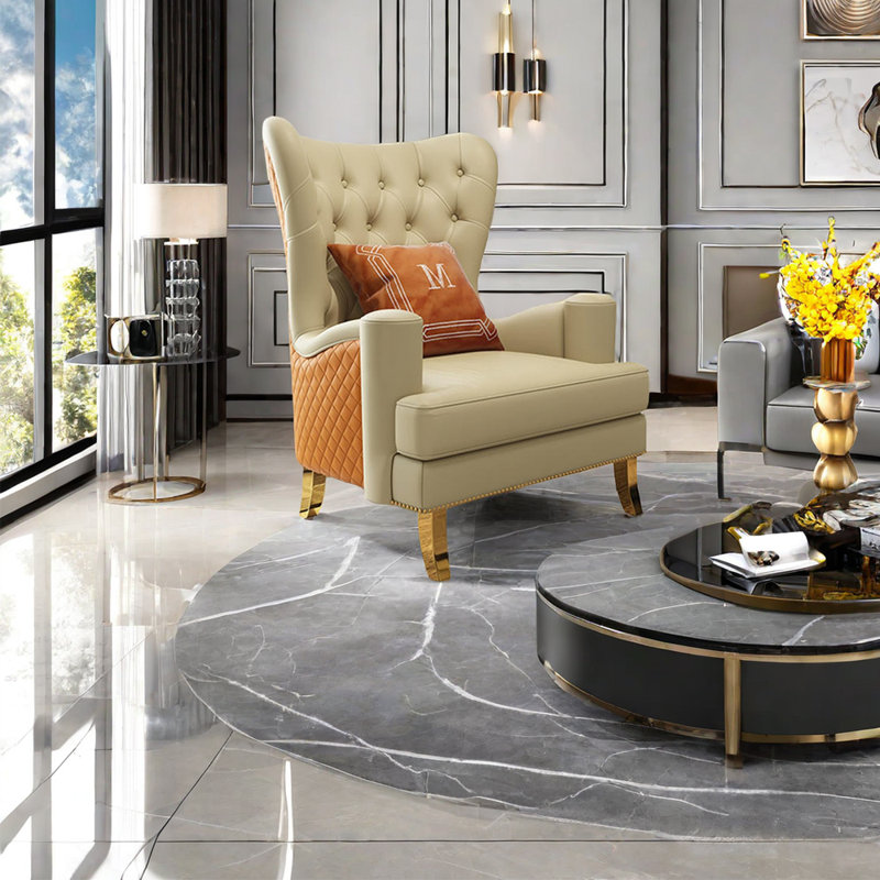Fauteuil inclinable en similicuir Maksym, Similicuir beige Lakitra