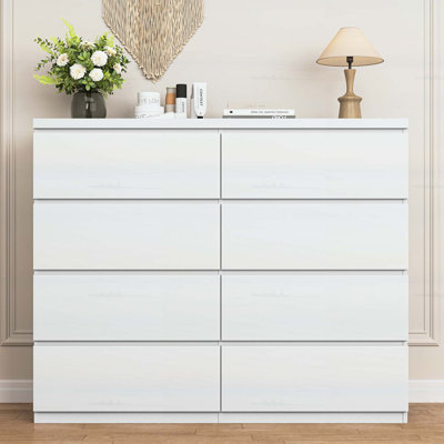 Spacious 8-Drawer Wooden Storage Cabinet for Bedroom,Living Room