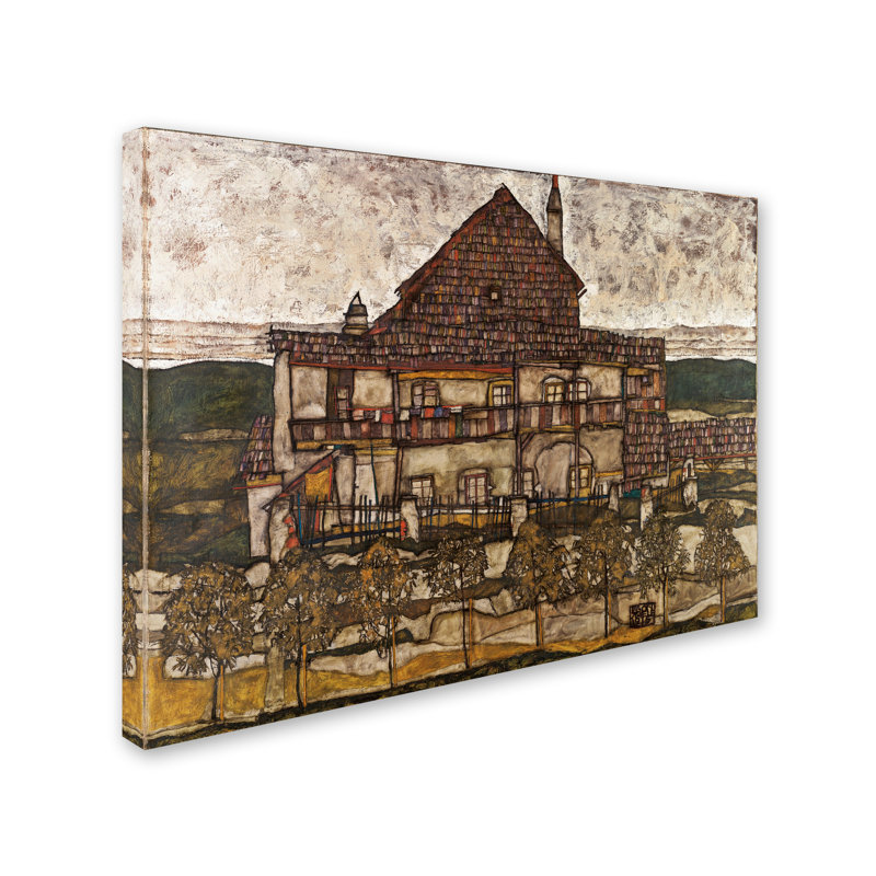 «House With Shingle toit», reproduction sur toile tendue, H 14 po x l 19 po