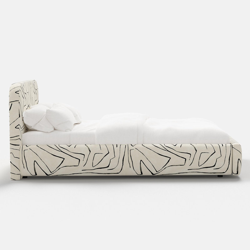 Daphne Platform Bed, Graffito Linen Onyx, Full