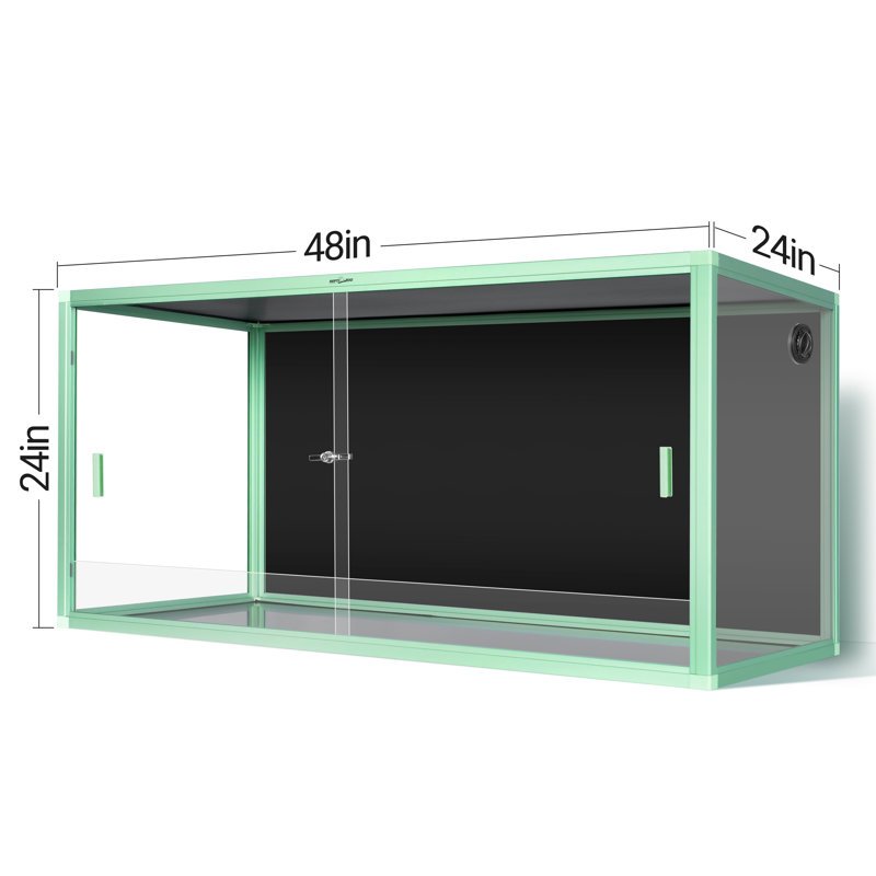 REPTIZOO 120 Gallon Bearded Dragon Tank, Reptile Enclosure For Easy Maintenance, Front Opening Reptile Tank With Top Screen Ventilation & Glass Sliding Door 48''X24''x24''