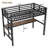 Metal Twin Size Loft Bed With Power Outlet And LED Lighted, Space-Saving, Noise Reduced, Black-471339494