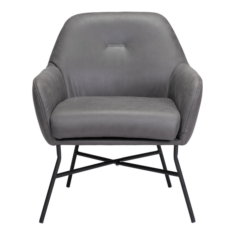 Fauteuil 25 po gris et noir