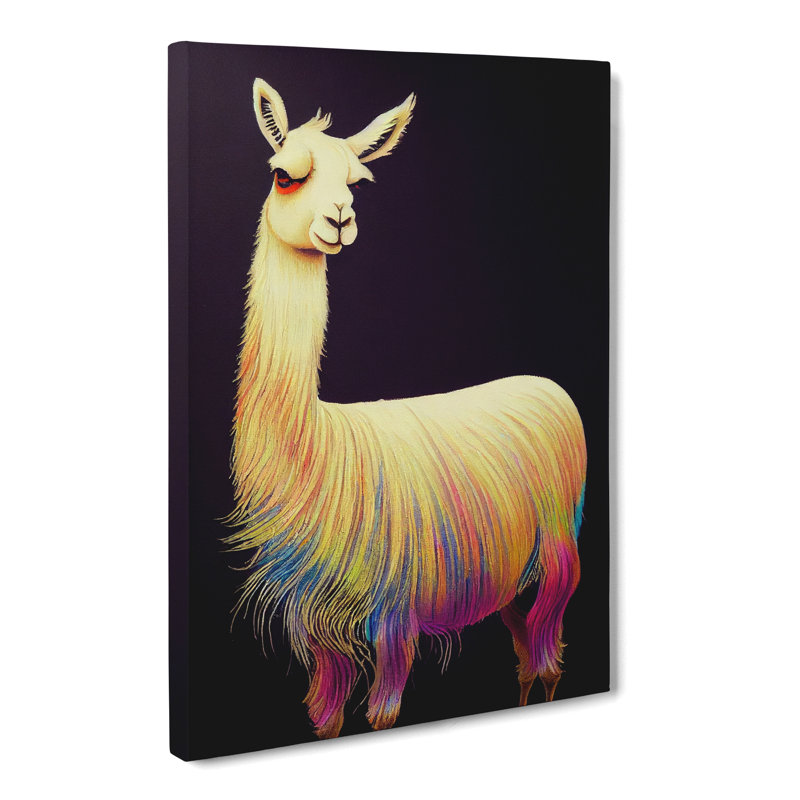 CAN-V0523-1440X Llama Marbling - Wrapped Canvas Print, 50cm H x 35cm W x 3cm D
