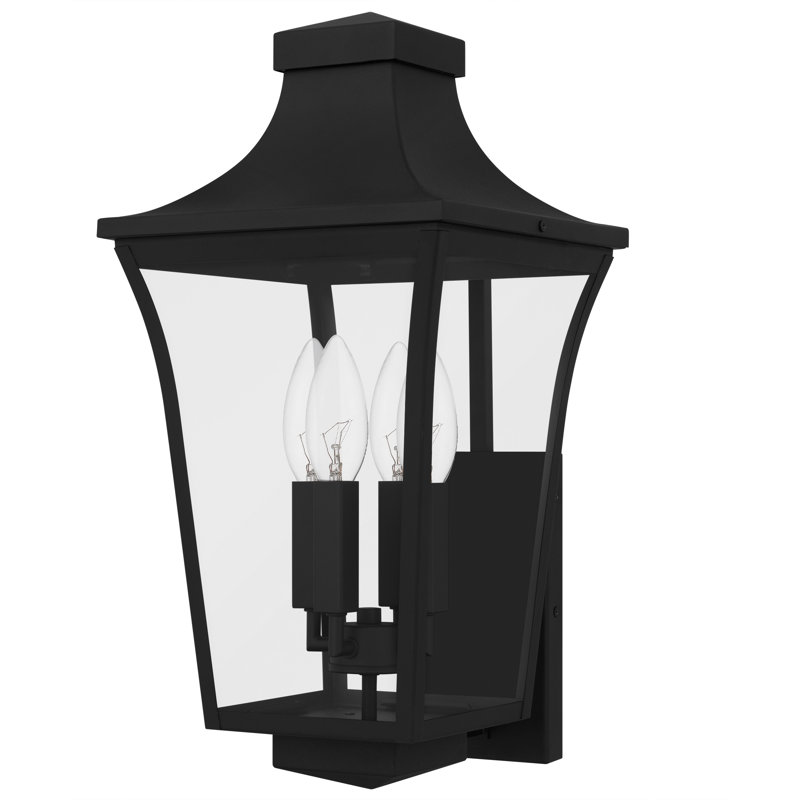 Graysie Earth Black Outdoor Wall Lantern, 4 Lights, 20" H x 10" W x 11.25" D