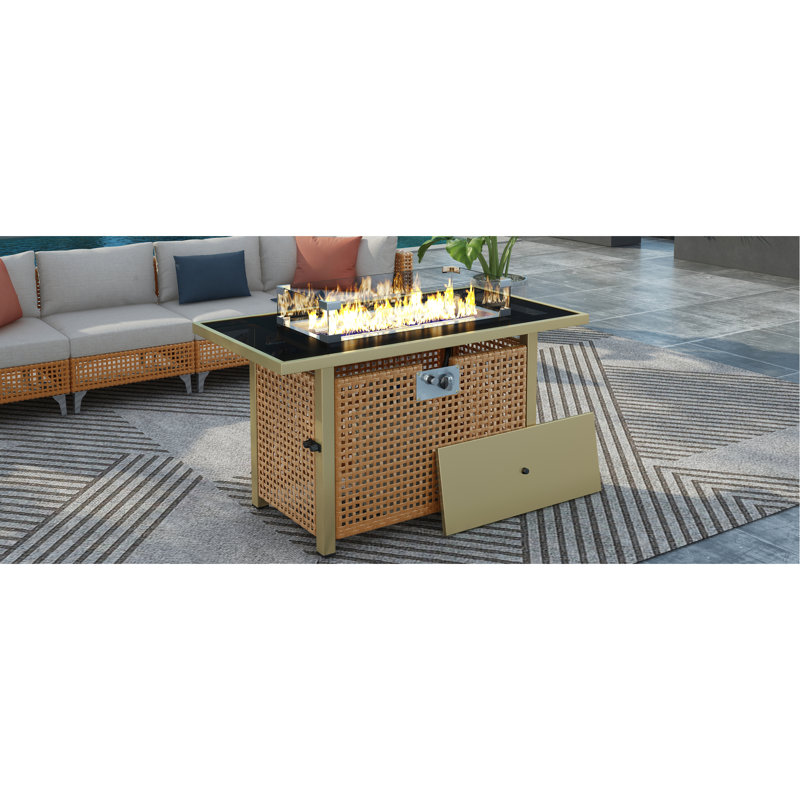 Table de foyer d'extérieur 60000 600 pi, Orange/Yellow