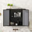 Armoire de salle de bain murale avec miroir, 2 portes en miroir et tablette ouverte, armoire de rangement en métal de style campagnard avec compartiment ouvert pour meuble-lavabo, toilette et évier-1283402586