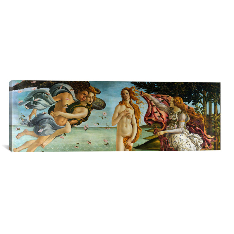 « the naissance of venus » par reproduction d’art sur toile tendue Botticelli Sandro, H 12 po x l 36 po x P 1,5 po