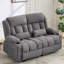 Causeuse inclinable en tissu gris avec inclinaison à 155 degrés et poches latérales