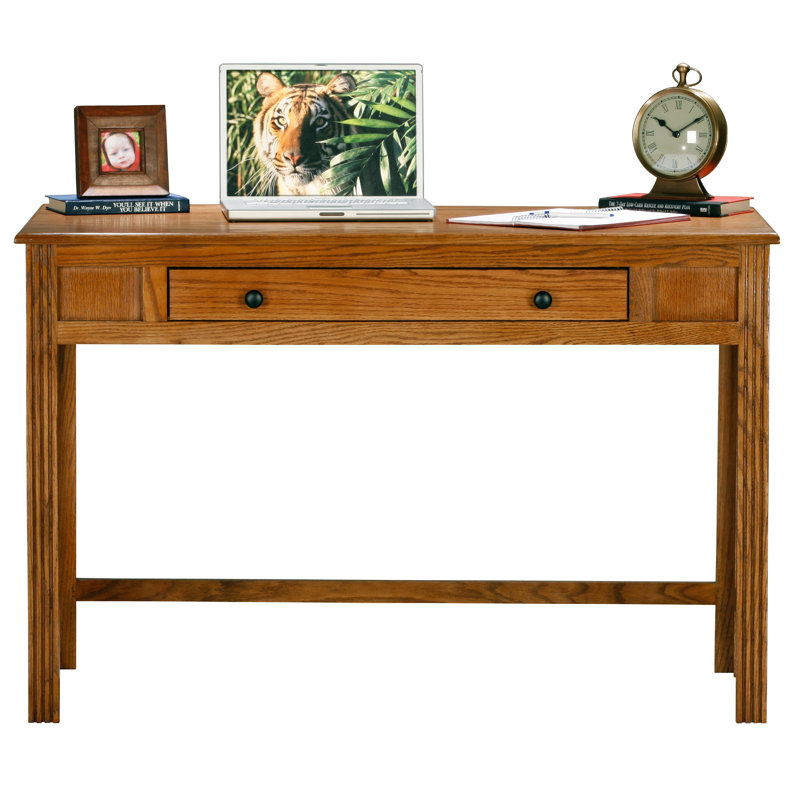 Rafeef Solid Wood Solid Wood Writing Desk, Medium Oak