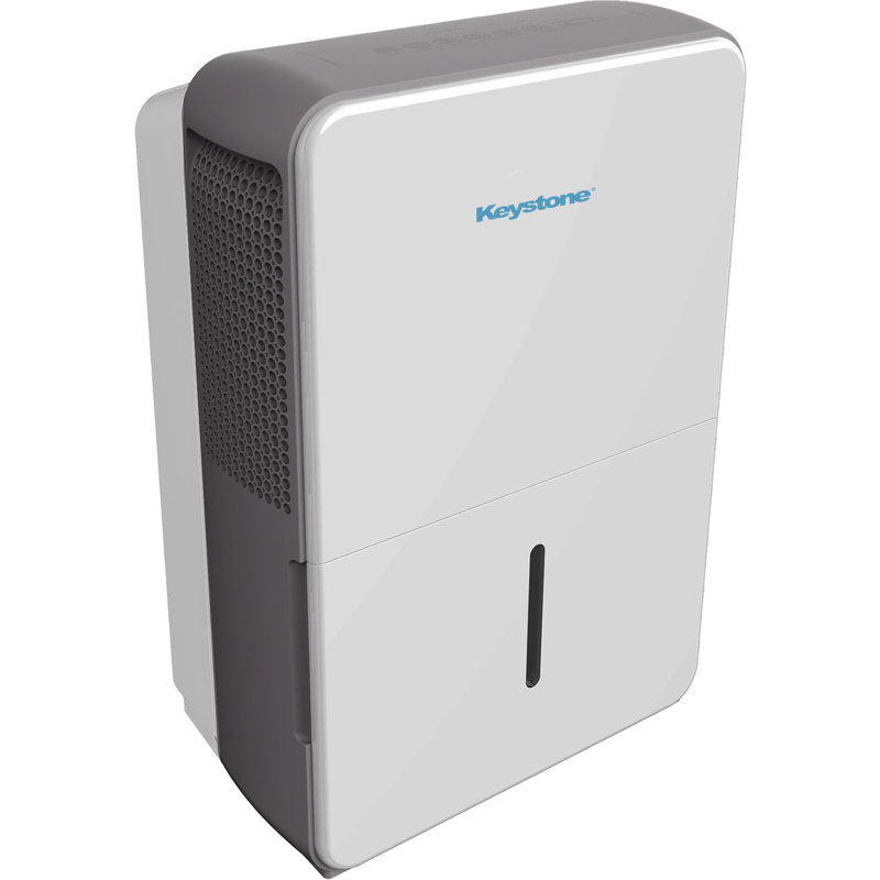 Keystone 50 Pint White Portable Dehumidifier with Built-in Pump