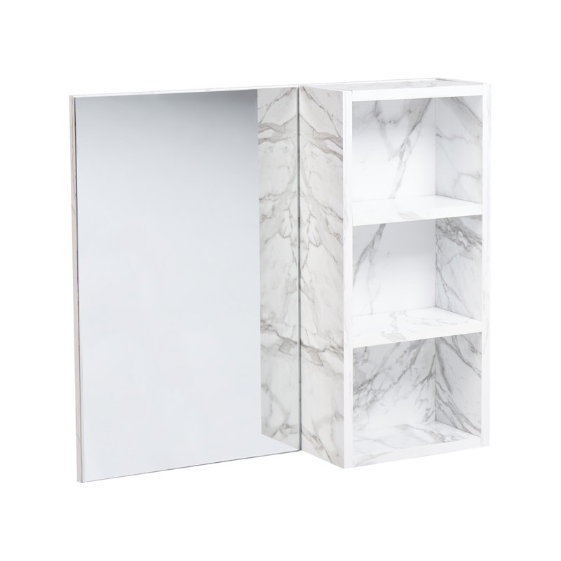 Bathroom Wall Mounted Mirror Cabinet JOINVILLE 60 cm 54 cm, White