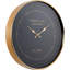 Black and Antique Brass Metal Wall Clock 