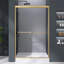 Porte de douche coulissante double demi-cadre l 44 à 48 po x H 72 po avec verre trempé transparent de 1/4 po-107141045