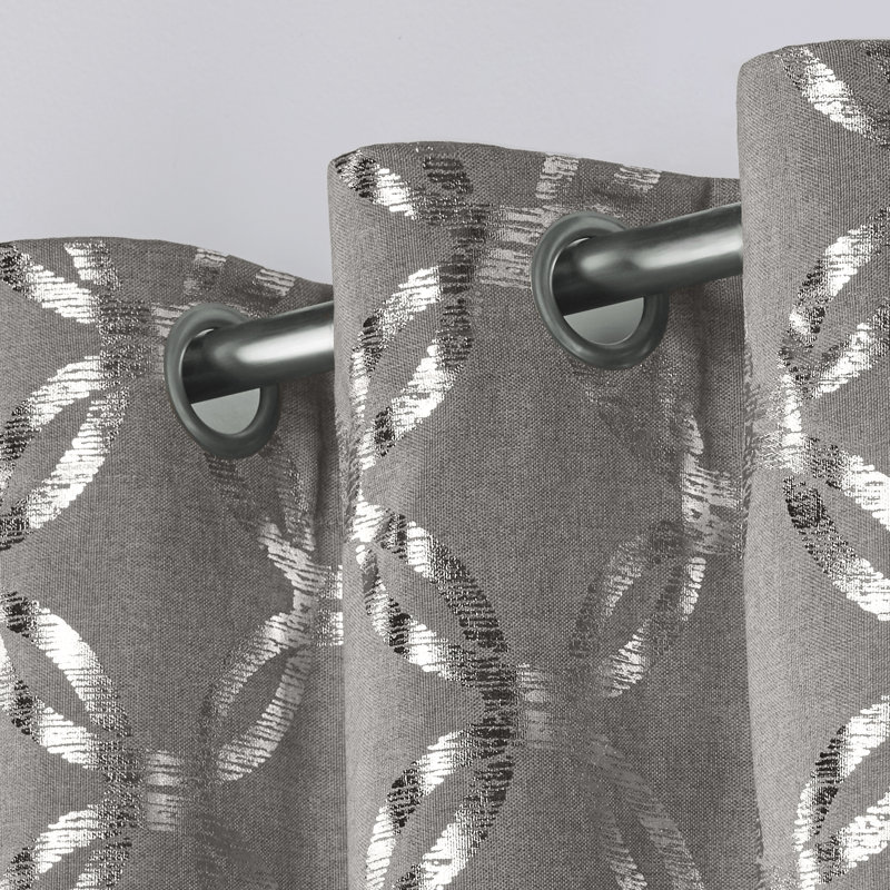Semi Sheer Curtain Pair, 54" W x 84" L, Black Pearl