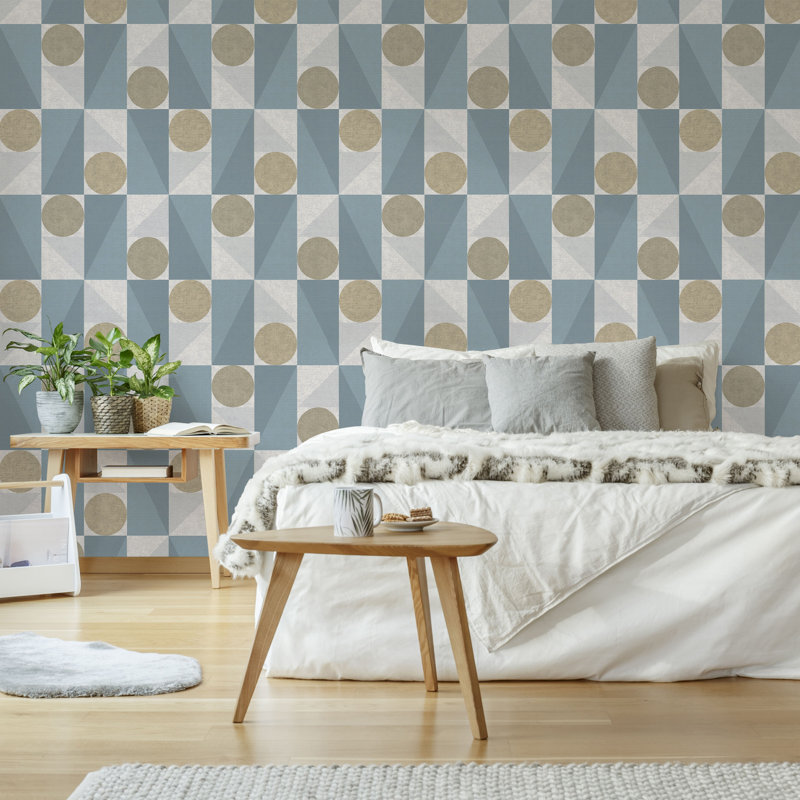 Jay 10.05m x 52cm Matt Wallpaper Roll, Blue