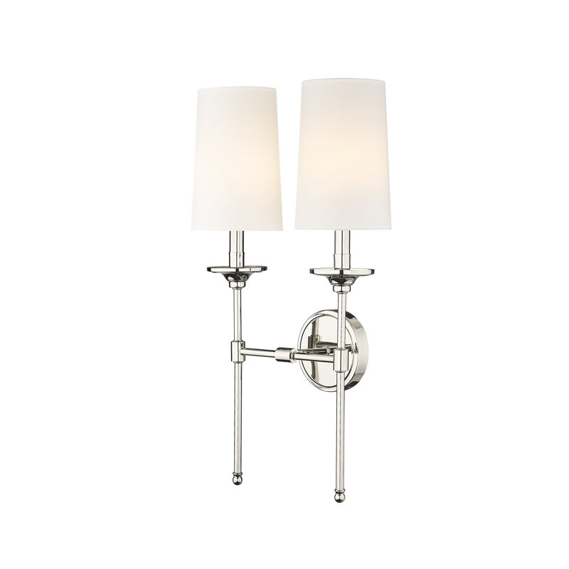 Hayse 2 - Light Dimmable Armed Sconce, Polished Nickel
