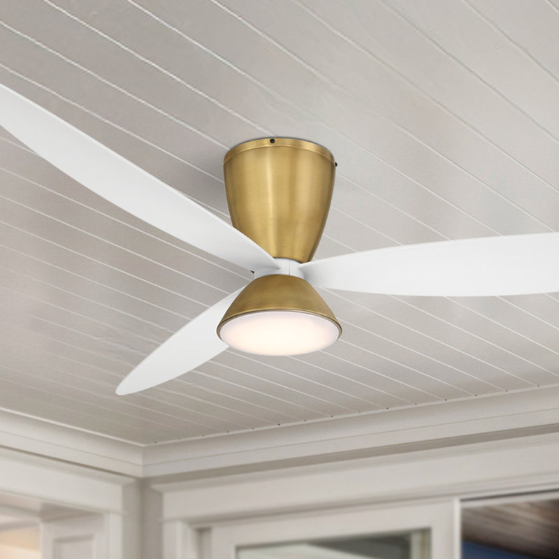 Ventilateur de plafond encastré à DEL 58 "Hourglass, Laiton, Blanc
