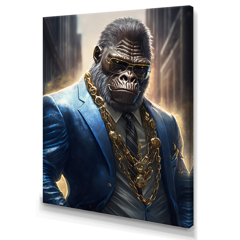 «Gangster Gorilla II», reproduction sur toile tendue, L 16 po x H 32 po