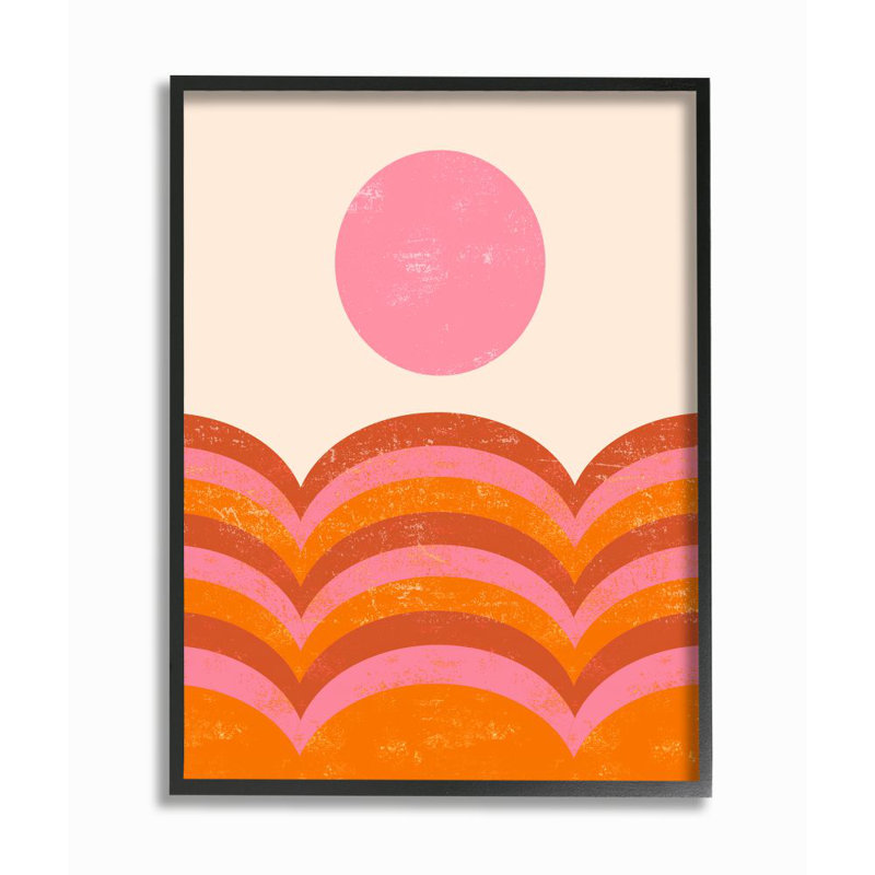 «Abstract Sunset Sunset Arched Landscape» par Daphne Polselli - impression d'art graphique, H 20 po x l 16 po x P 1,5 po
