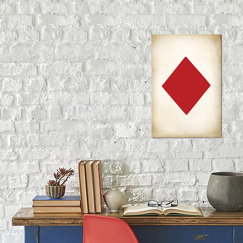 « card iv diamond », impression sur toile, H 26 po x l 18 po x P 1,5 po, Toile tendue, Pas de tapis