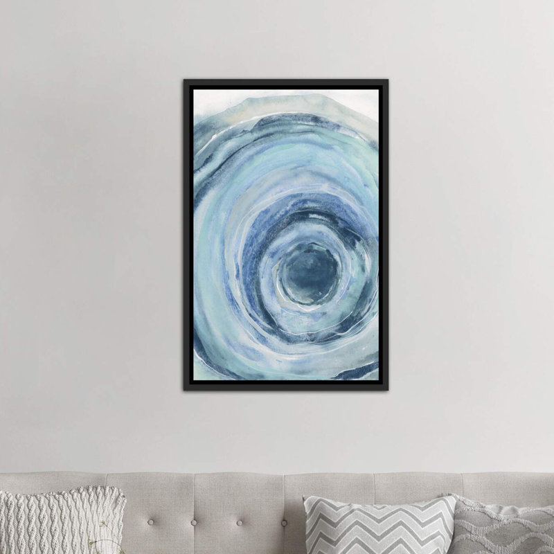 « aquarelle geode ix » par chris paschke, reproduction d’art, Toile avec cadre noir, H 60 po x l 40po x P 1,5 po