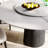 59" Round Dining Table for 8 With Sintered Stone Lazy Susan + Dark Walnut Solid Wood Base-116510853-116510855