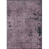 Lilac/Pink/Black Abstract Luxury Area Rug