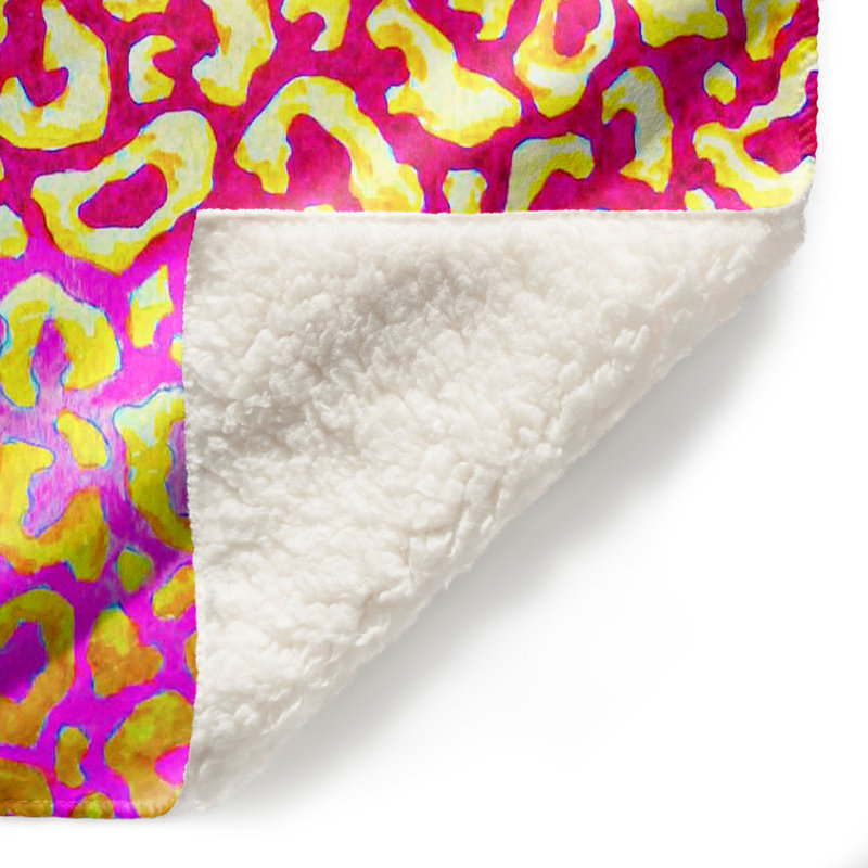 Couverture sherpa à la décomposition rose en traces de leopard, l 51 po x L 60 po