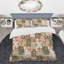 Rose floral patchwork I - ensemble de housse de couette abstrait - microfibre de polyester-1017423178