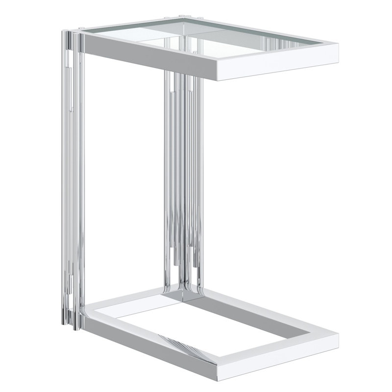 Petite table d'appoint Jeffrey en argent, Argent argent