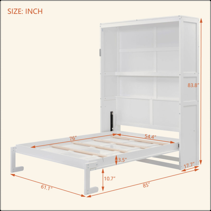 Murphy Bed Wall Bed With Shelves