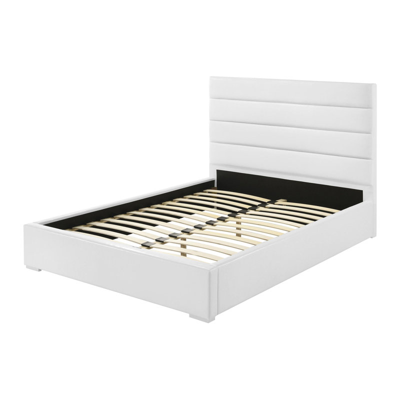 53-inch Upholstered Eastern Platform Bed White, Full / Double