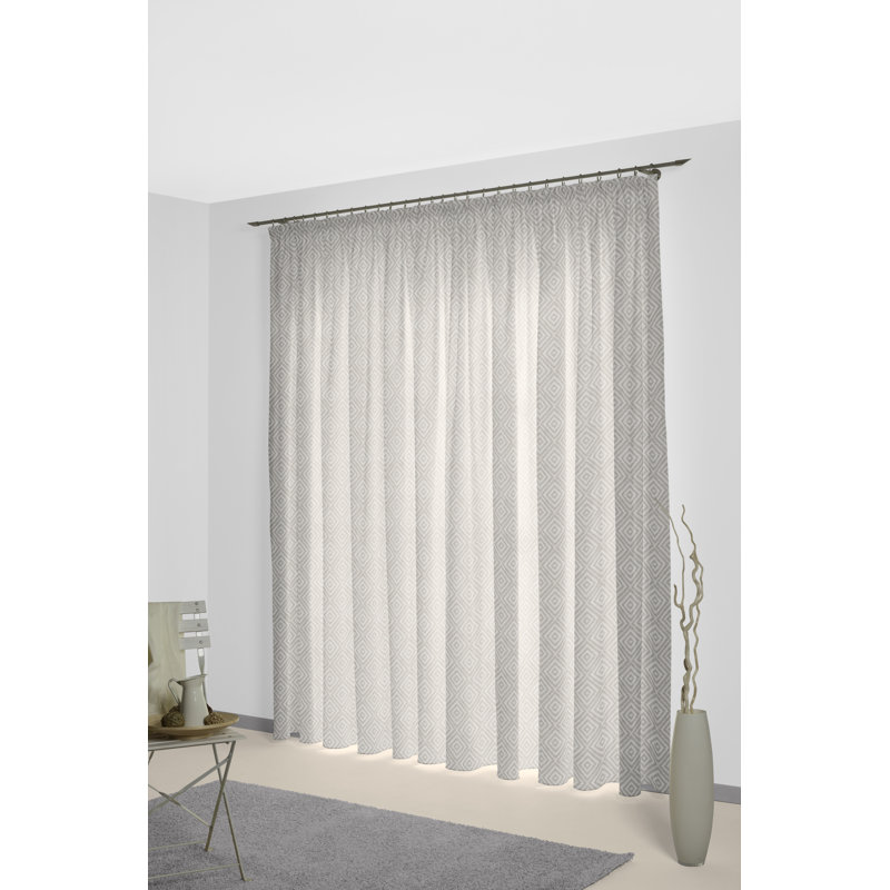 Abha Room Darkening Curtains Single Panel, 255cm H x 132cm W, Brown