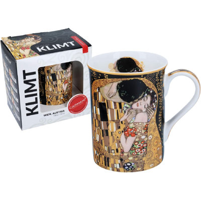 Grande tasse à thé pour le thé ou le café Victoria Bella Carmani, tasse à café en porcelaine fine avec peinture de K.Klimt
